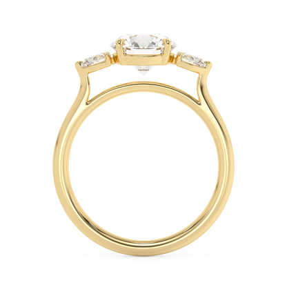 Emerald Solitaire Lab Grown Diamond Engagement Ring