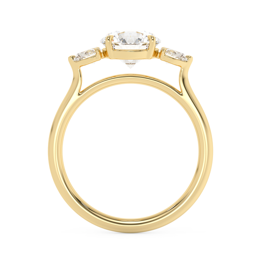 Emerald Solitaire Lab Grown Diamond Engagement Ring