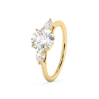 Emerald Solitaire Lab Grown Diamond Engagement Ring