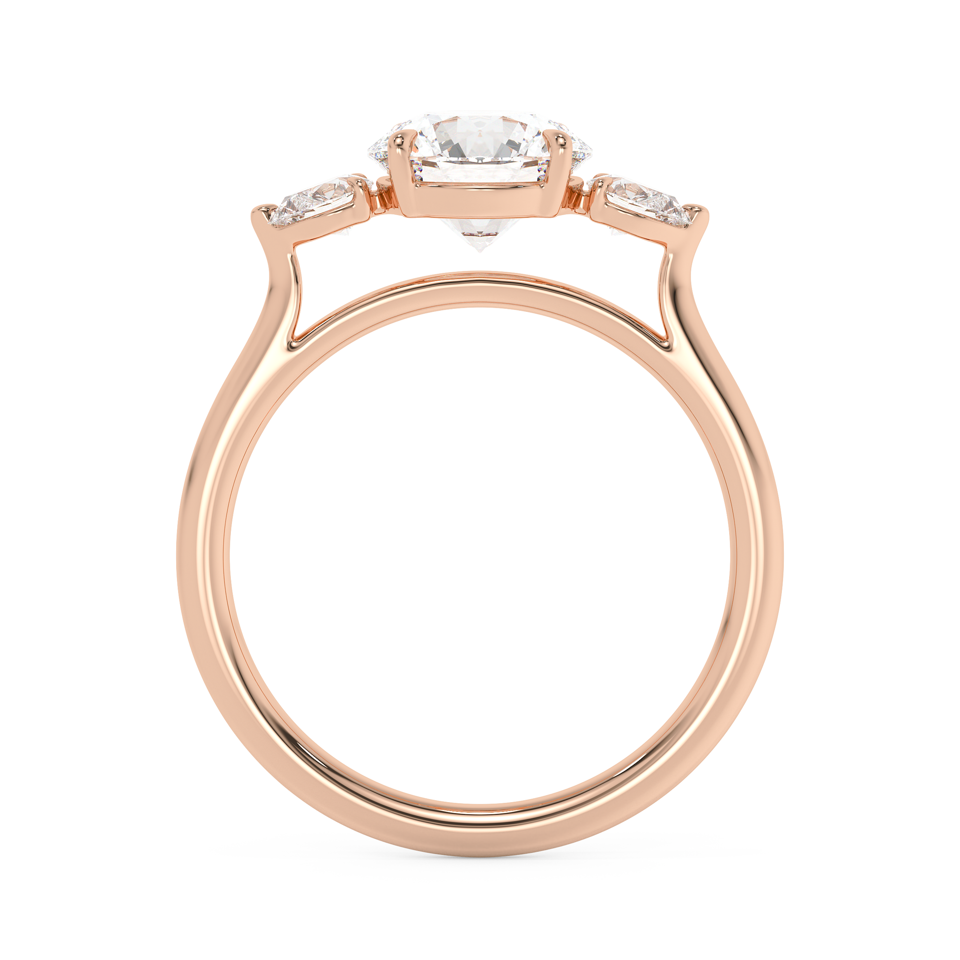 Emerald Solitaire Lab Grown Diamond Engagement Ring