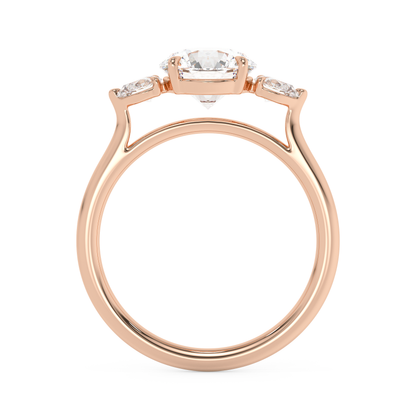Emerald Solitaire Lab Grown Diamond Engagement Ring