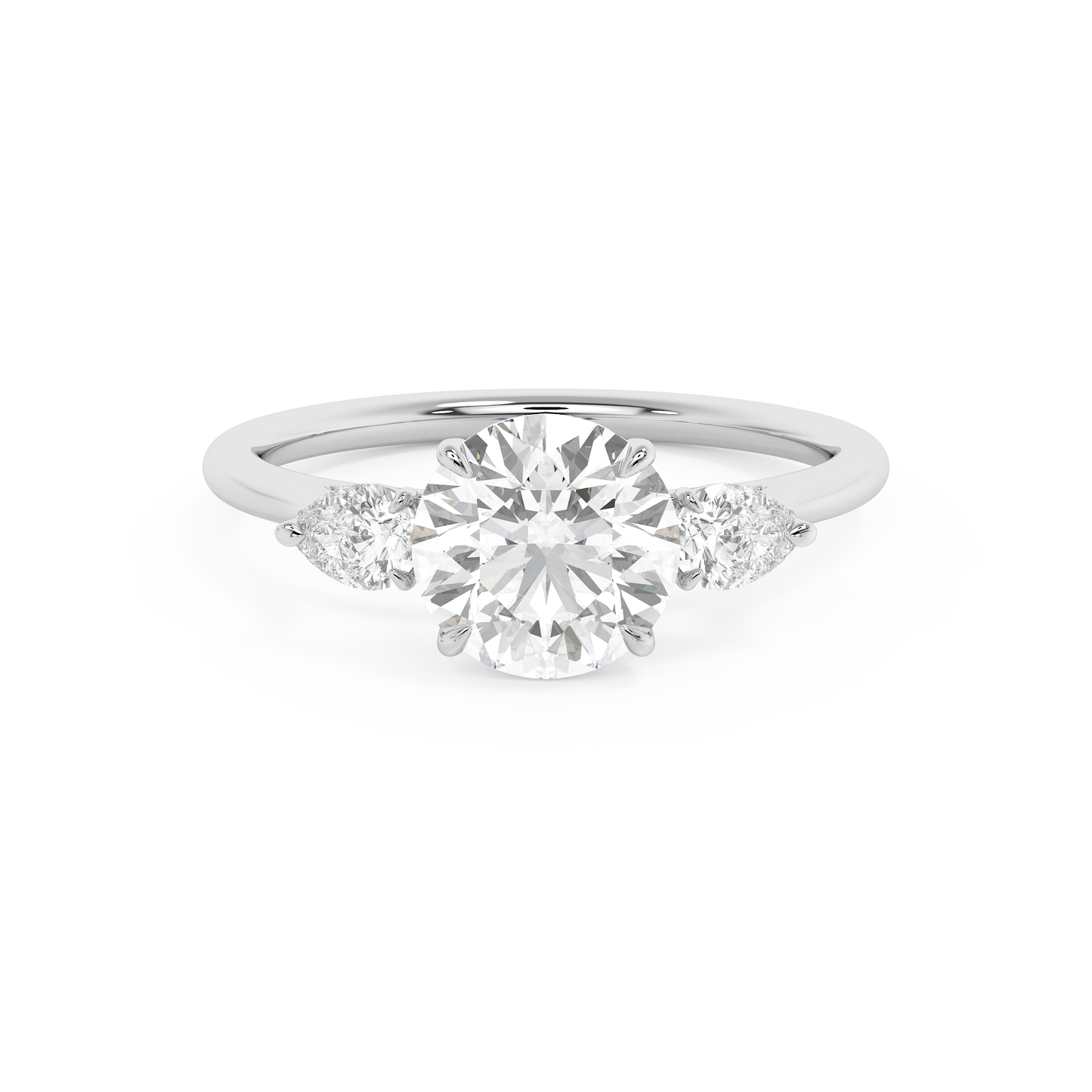 Emerald Solitaire Lab Grown Diamond Engagement Ring