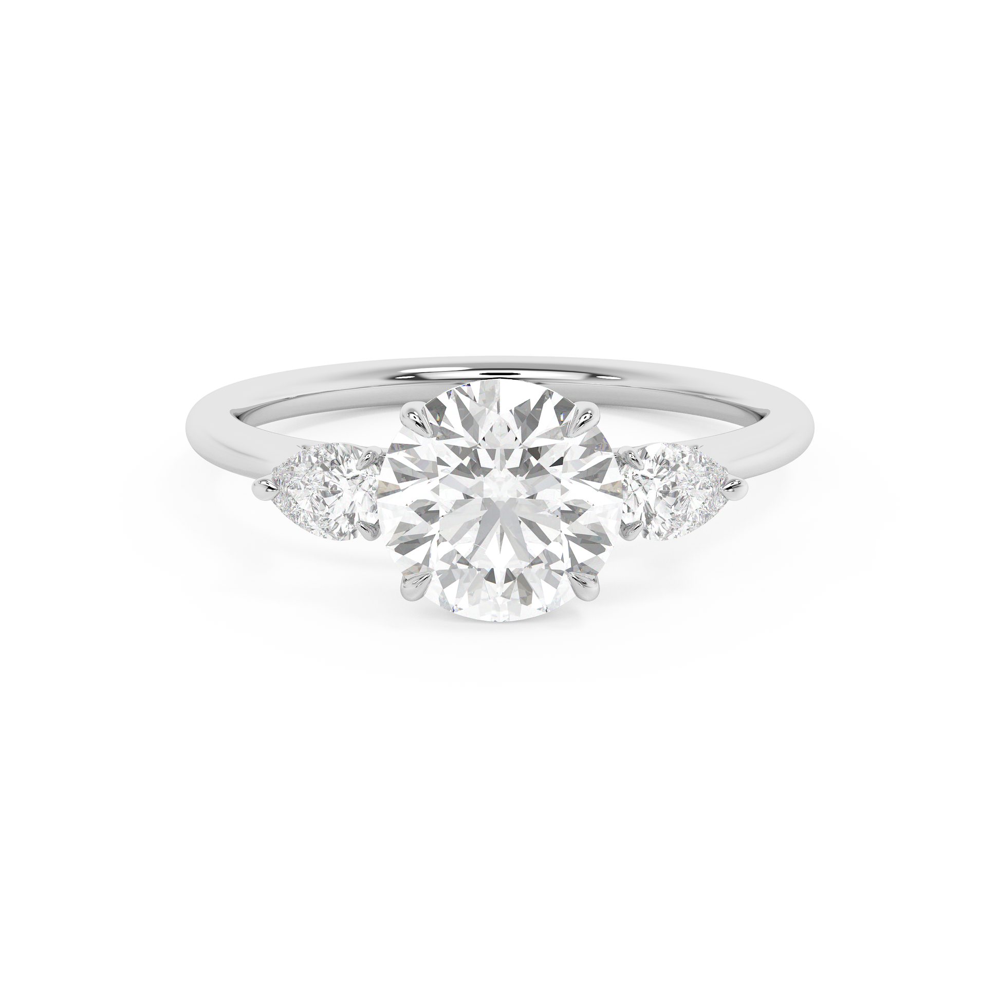 Emerald Solitaire Lab Grown Diamond Engagement Ring