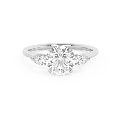 Emerald Solitaire Lab Grown Diamond Engagement Ring