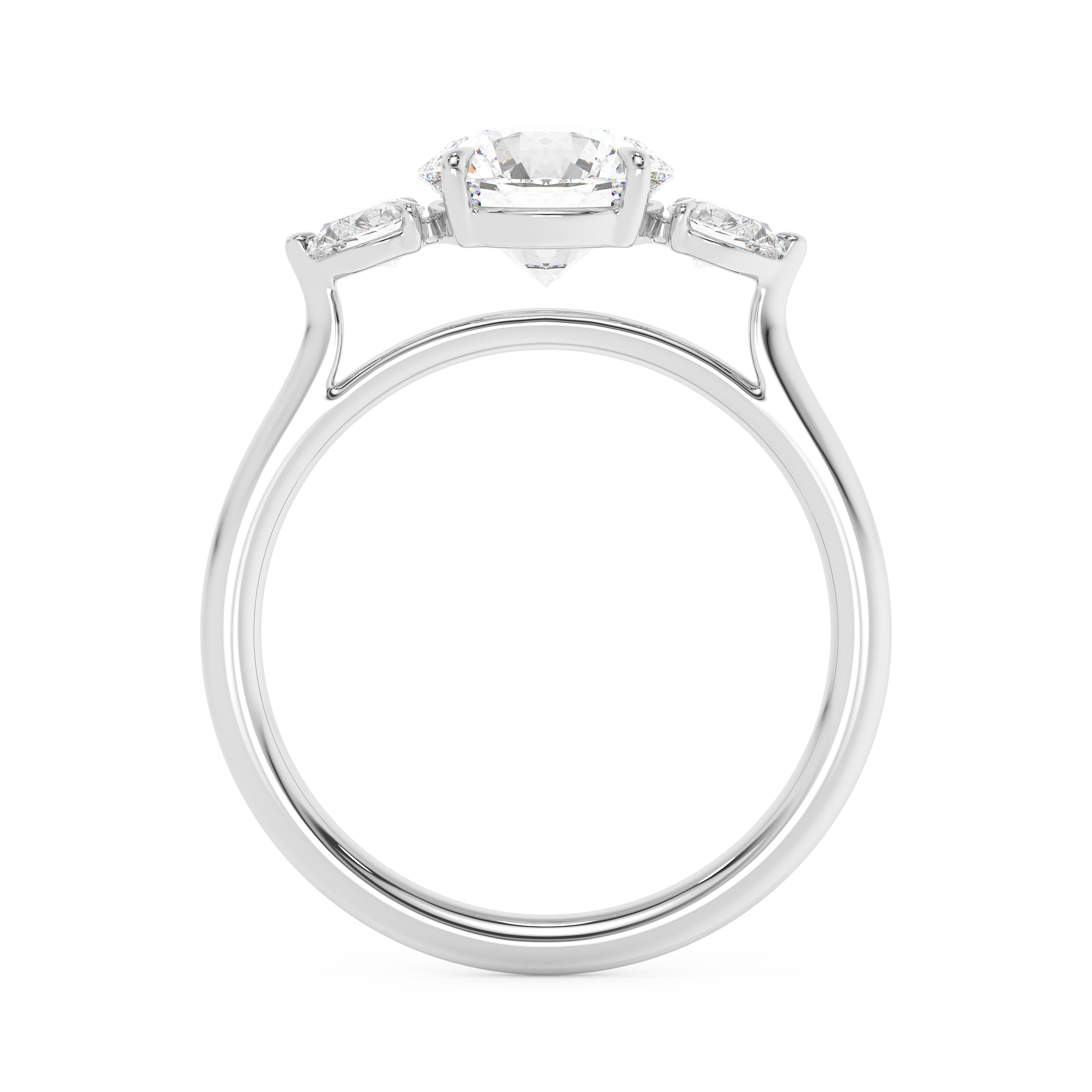 Emerald Solitaire Lab Grown Diamond Engagement Ring