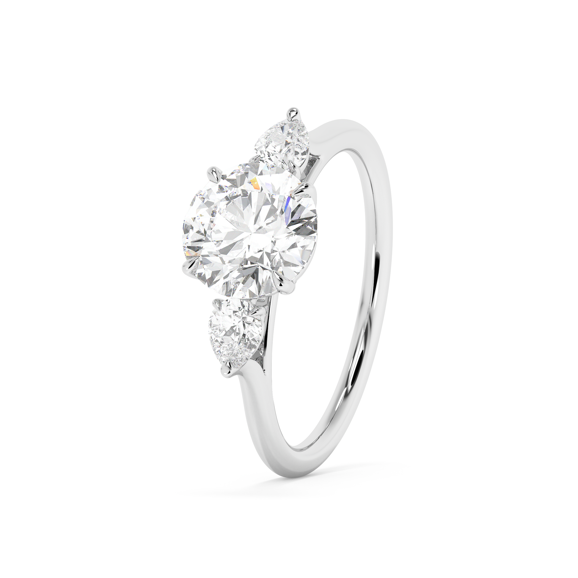 Emerald Solitaire Lab Grown Diamond Engagement Ring