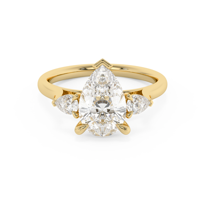Emerald Solitaire Lab Grown Diamond Engagement Ring