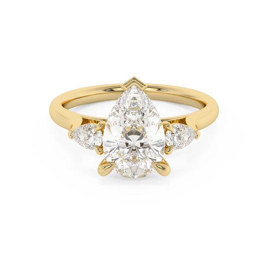Emerald Solitaire Lab Grown Diamond Engagement Ring