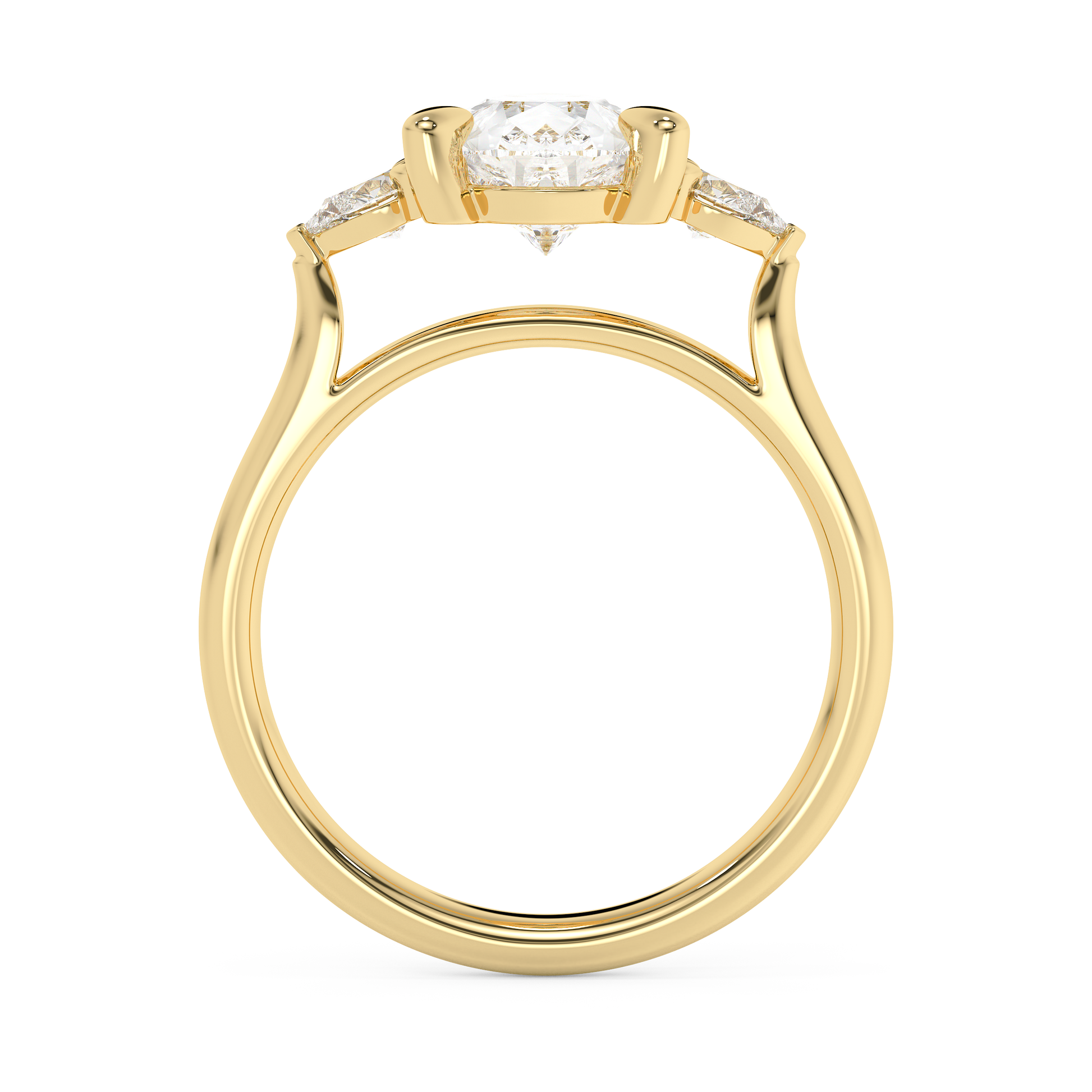 Emerald Solitaire Lab Grown Diamond Engagement Ring