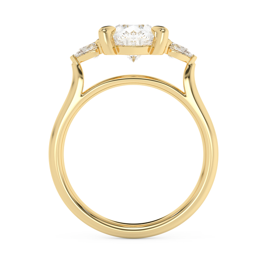 Emerald Solitaire Lab Grown Diamond Engagement Ring