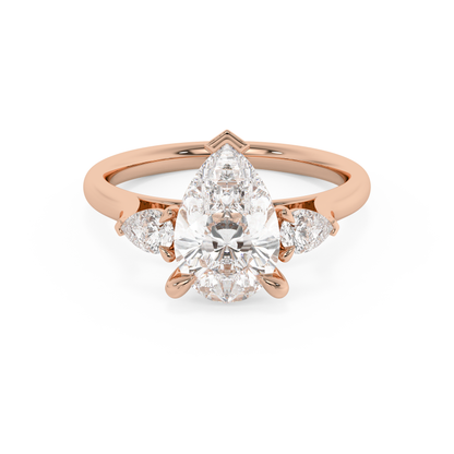 Emerald Solitaire Lab Grown Diamond Engagement Ring