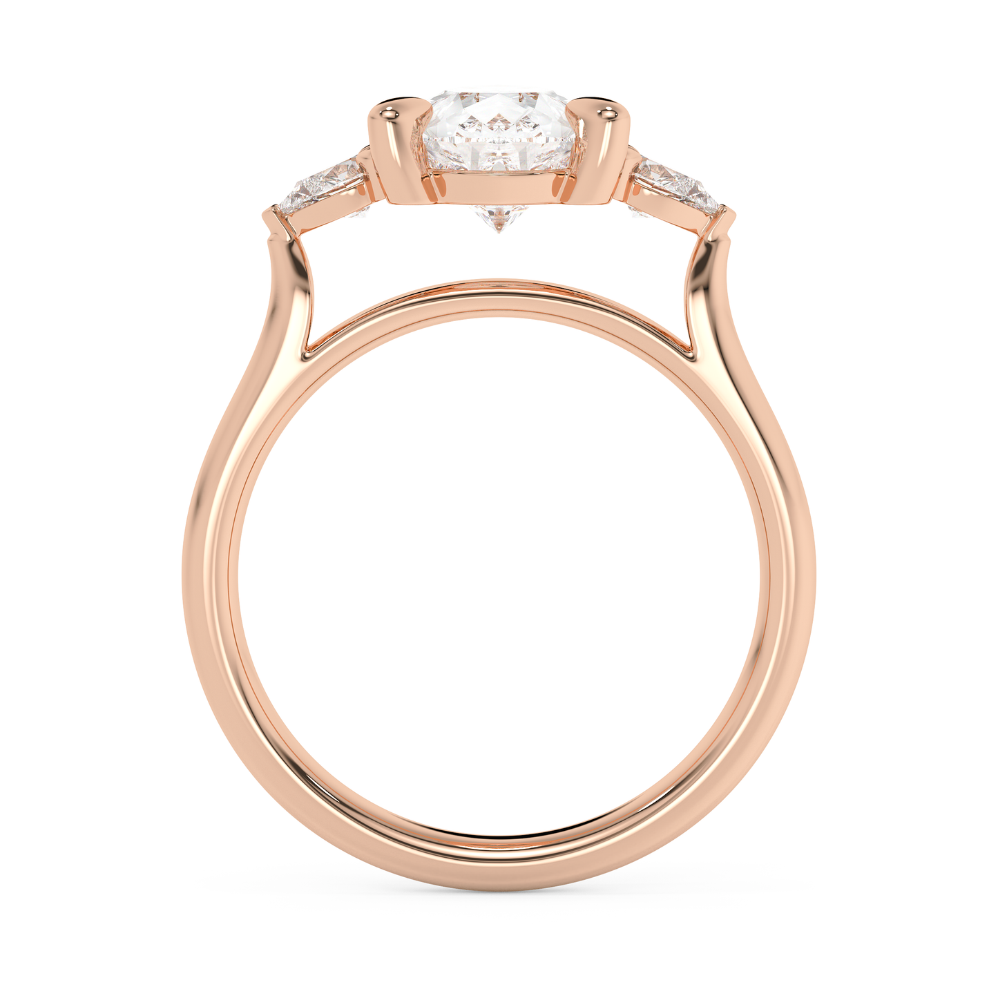 Emerald Solitaire Lab Grown Diamond Engagement Ring