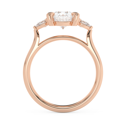 Emerald Solitaire Lab Grown Diamond Engagement Ring