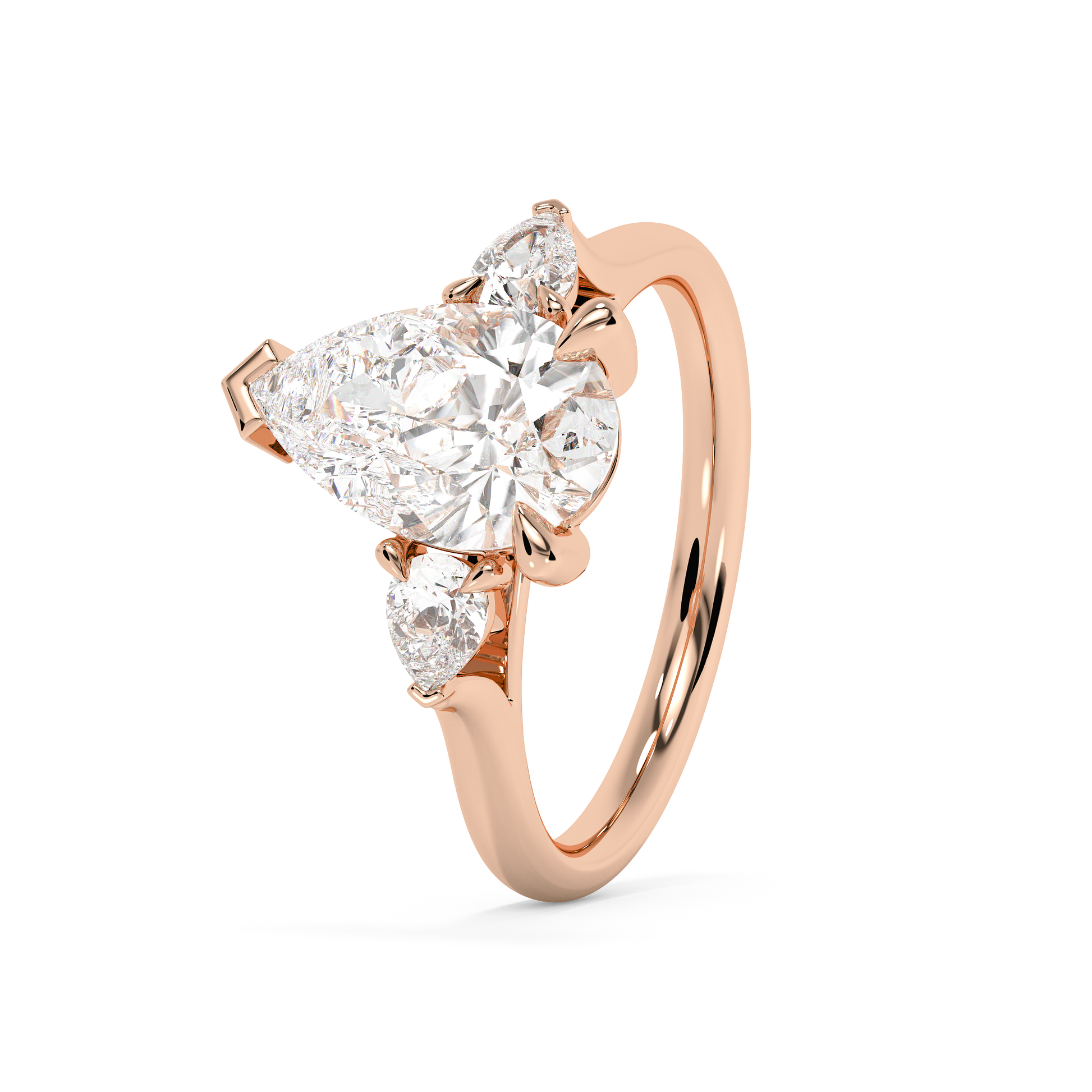 Emerald Solitaire Lab Grown Diamond Engagement Ring