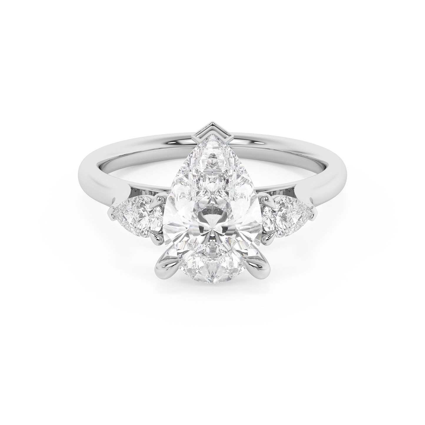 Emerald Solitaire Lab Grown Diamond Engagement Ring