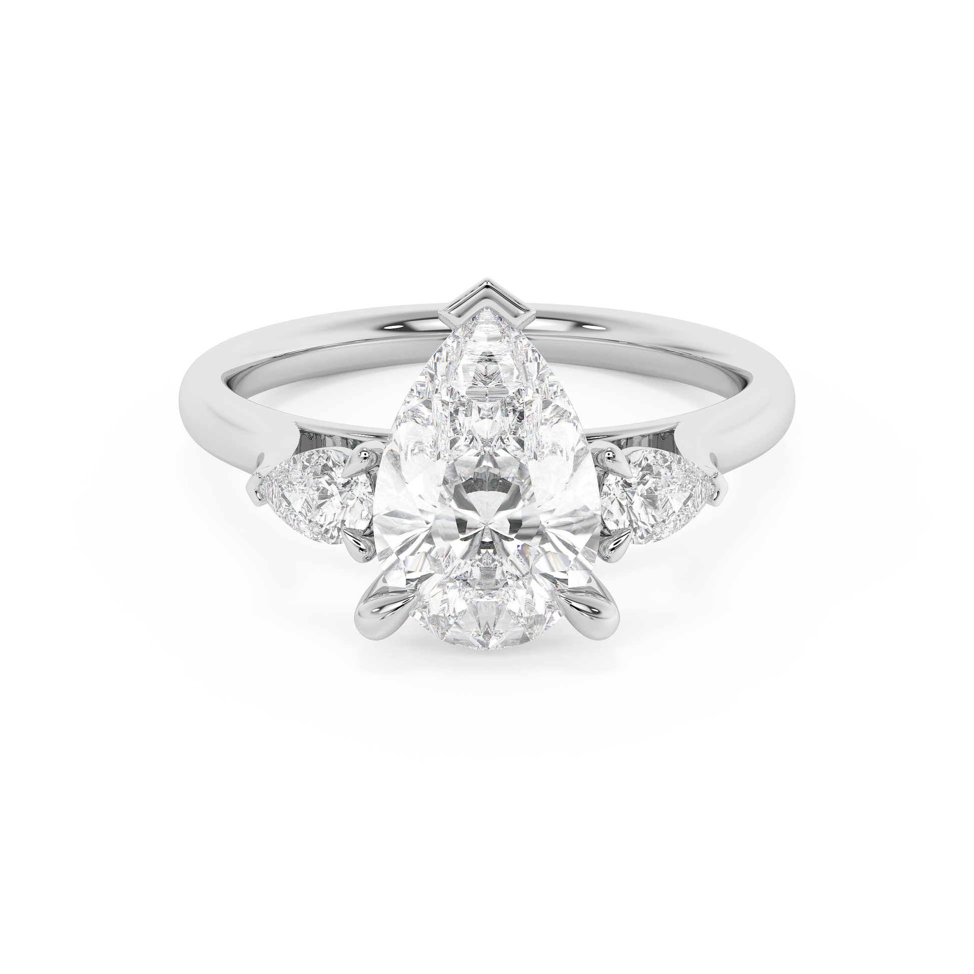 Emerald Solitaire Lab Grown Diamond Engagement Ring