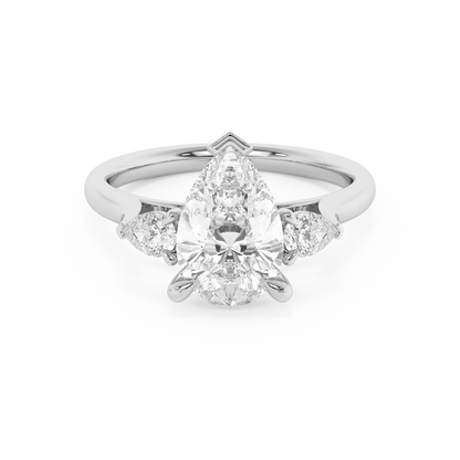 Emerald Solitaire Lab Grown Diamond Engagement Ring