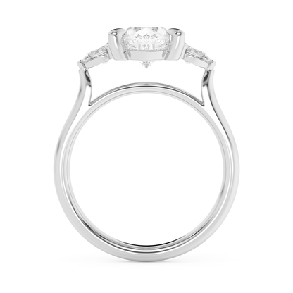 Emerald Solitaire Lab Grown Diamond Engagement Ring