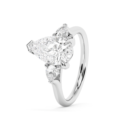 Emerald Solitaire Lab Grown Diamond Engagement Ring
