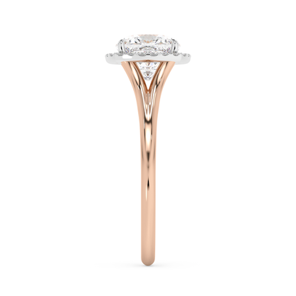 Emerald Solitaire Lab Grown Diamond Engagement Ring