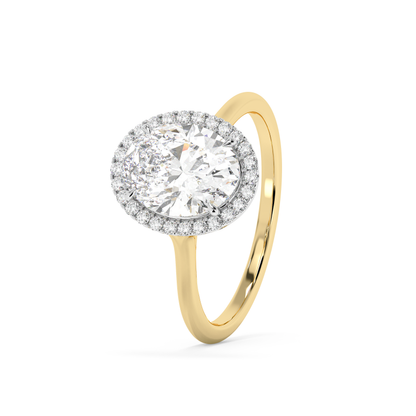 Emerald Solitaire Lab Grown Diamond Engagement Ring