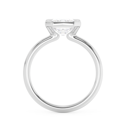 Emerald Solitaire Lab Grown Diamond Engagement Ring