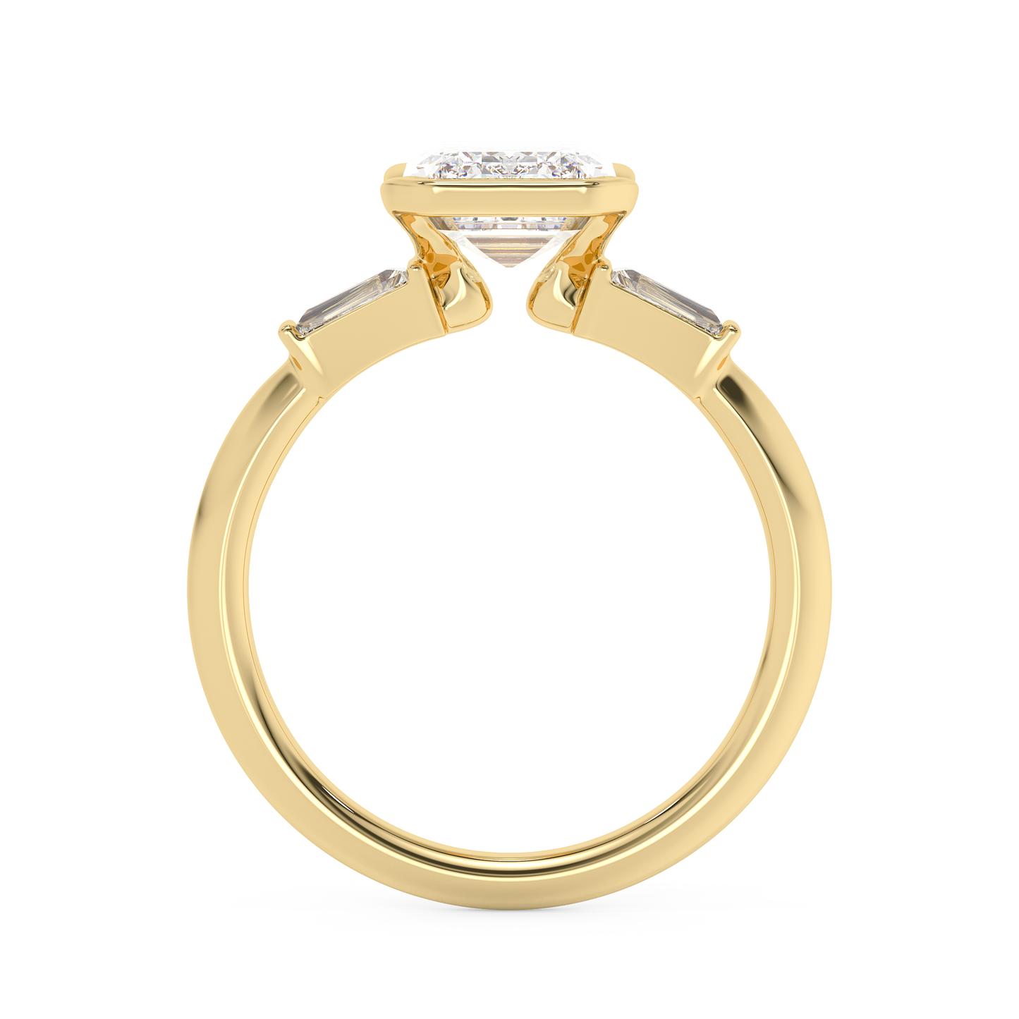 Emerald Solitaire Lab Grown Diamond Engagement Ring