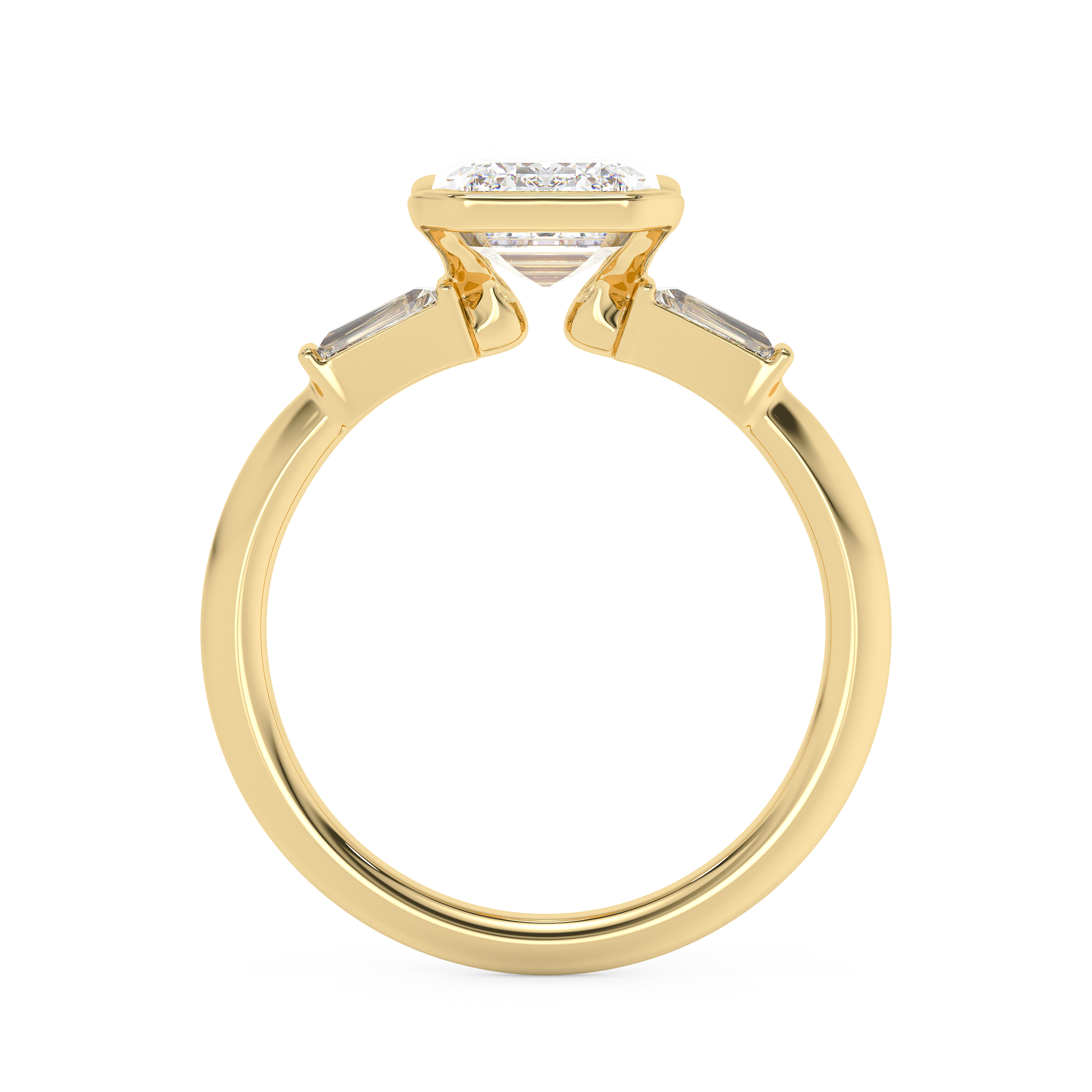 Emerald Solitaire Lab Grown Diamond Engagement Ring
