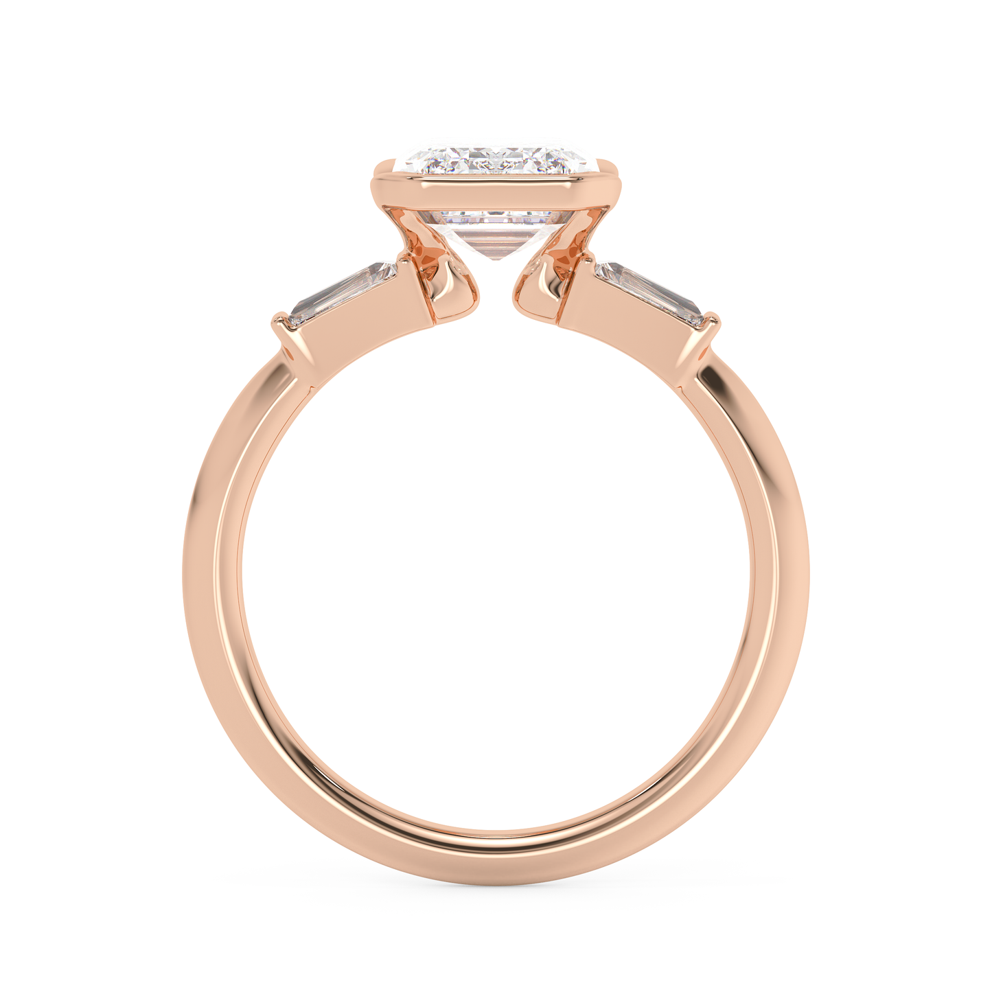 Emerald Solitaire Lab Grown Diamond Engagement Ring