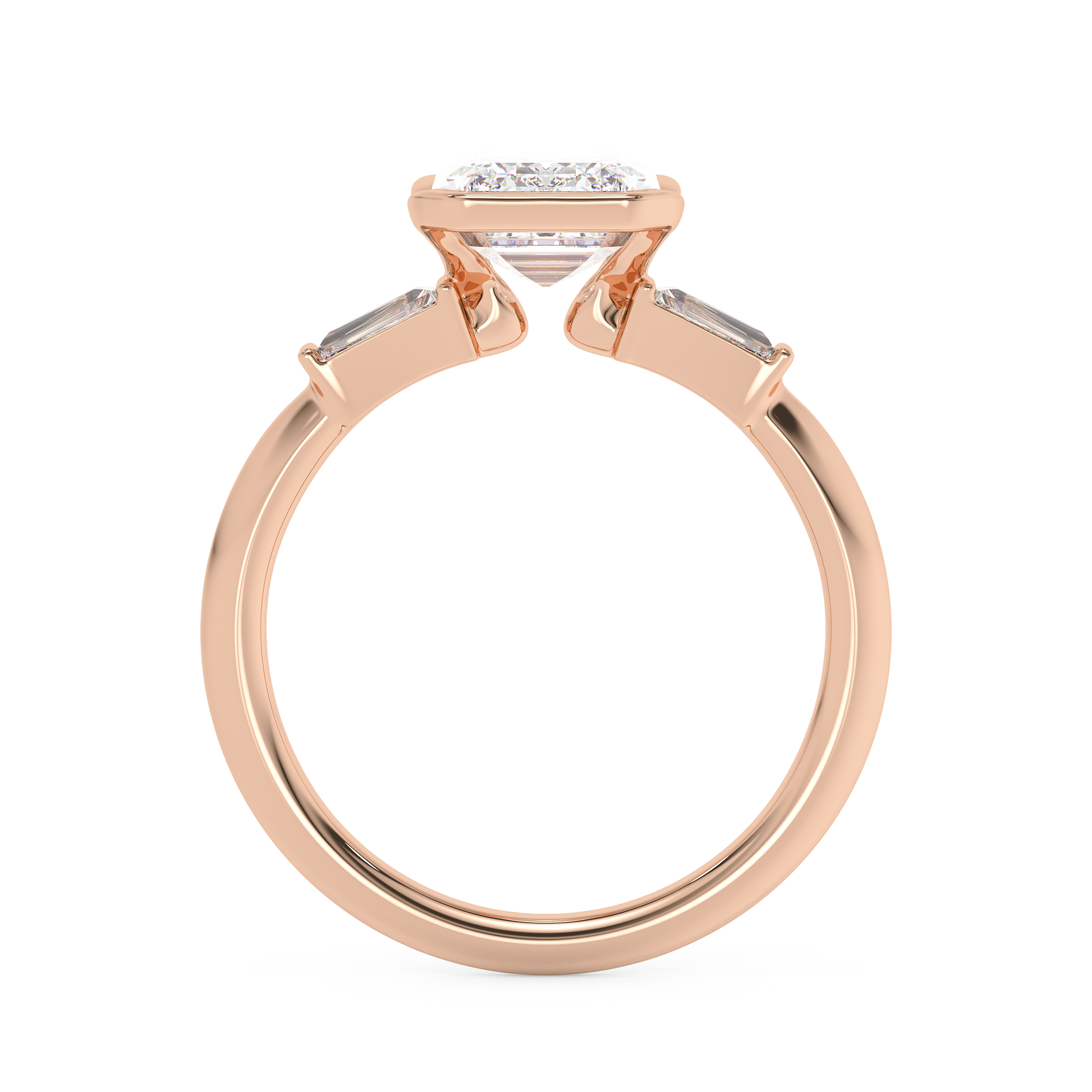 Emerald Solitaire Lab Grown Diamond Engagement Ring