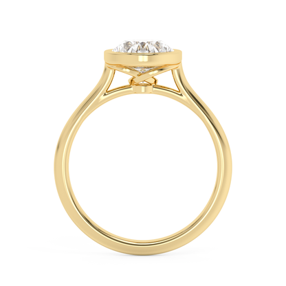 Emerald Solitaire Lab Grown Diamond Engagement Ring
