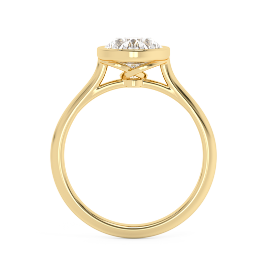 Emerald Solitaire Lab Grown Diamond Engagement Ring