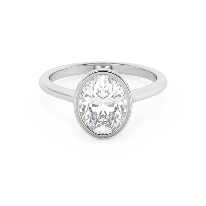 Emerald Solitaire Lab Grown Diamond Engagement Ring
