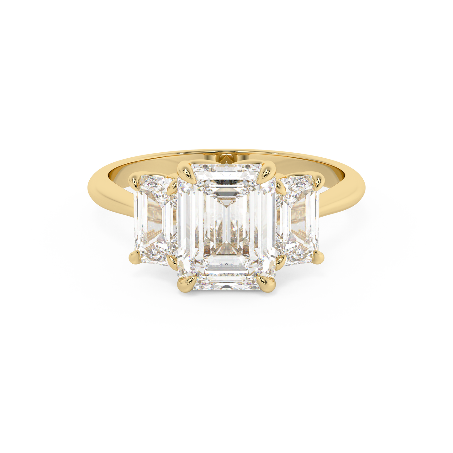 Emerald Solitaire Lab Grown Diamond Engagement Ring
