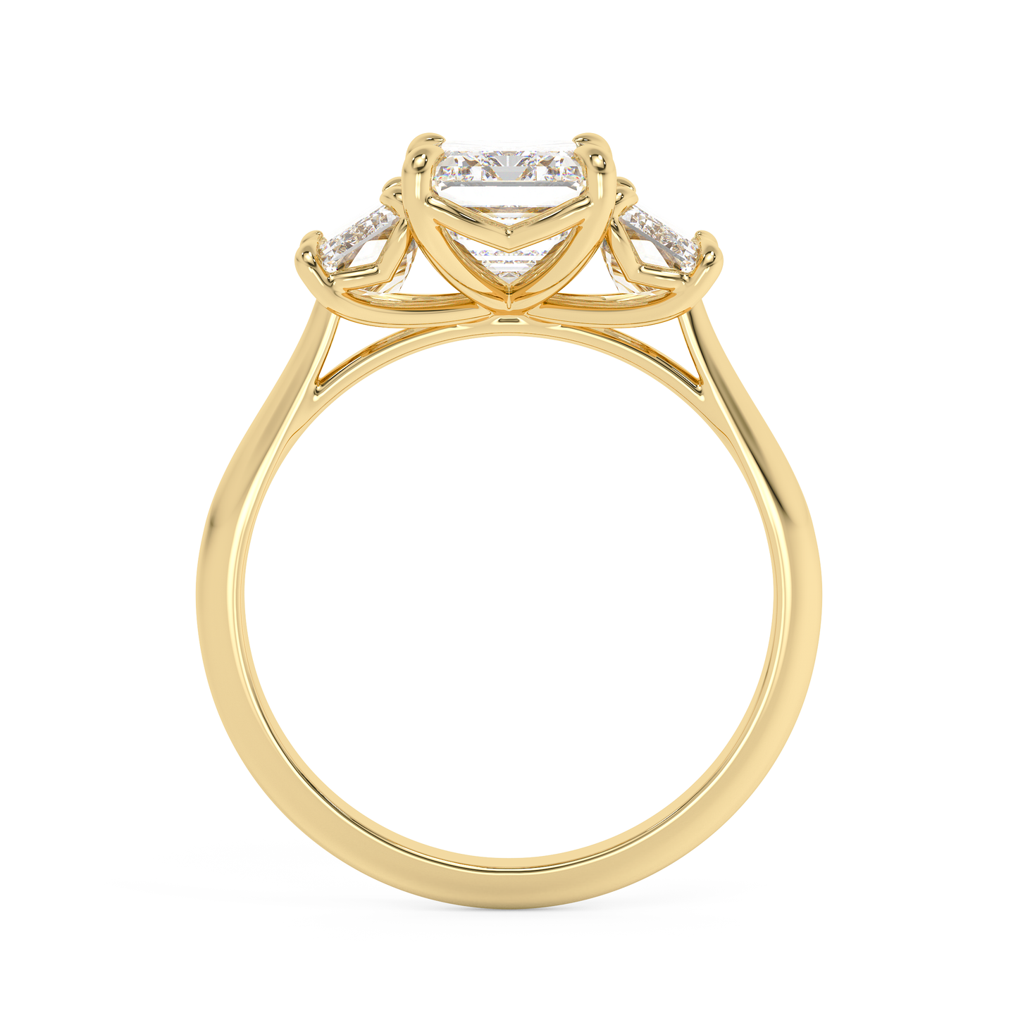 Emerald Solitaire Lab Grown Diamond Engagement Ring