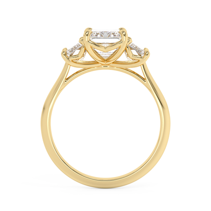 Emerald Solitaire Lab Grown Diamond Engagement Ring