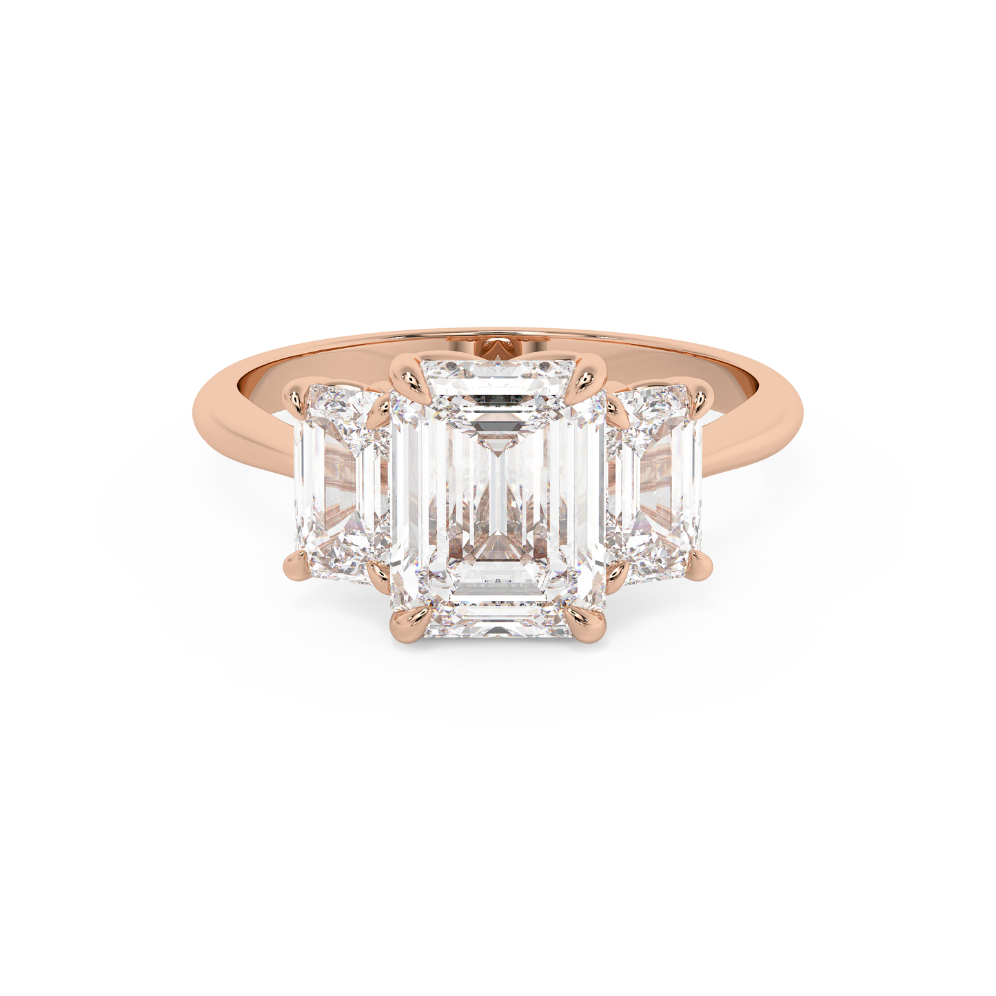 Emerald Solitaire Lab Grown Diamond Engagement Ring