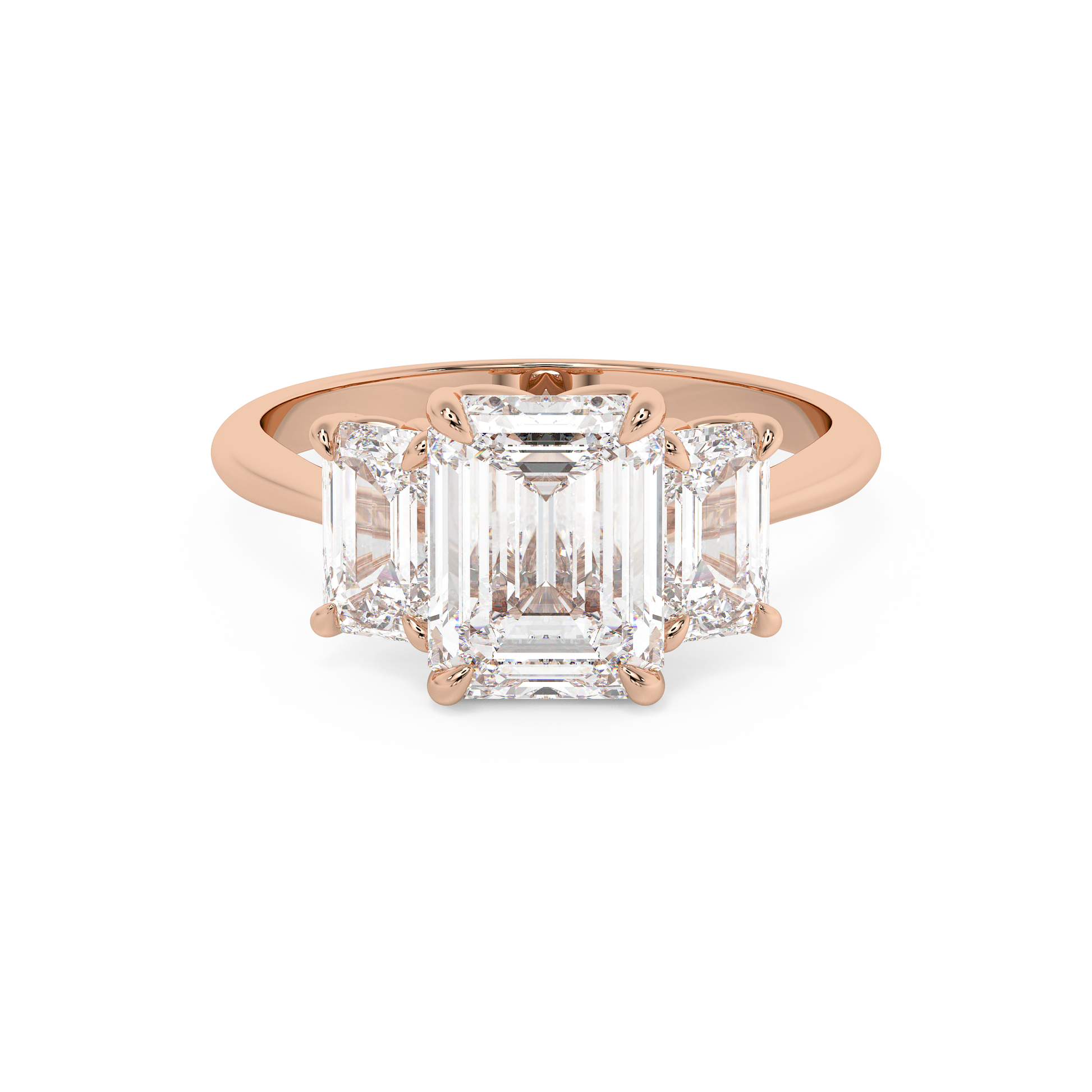 Emerald Solitaire Lab Grown Diamond Engagement Ring