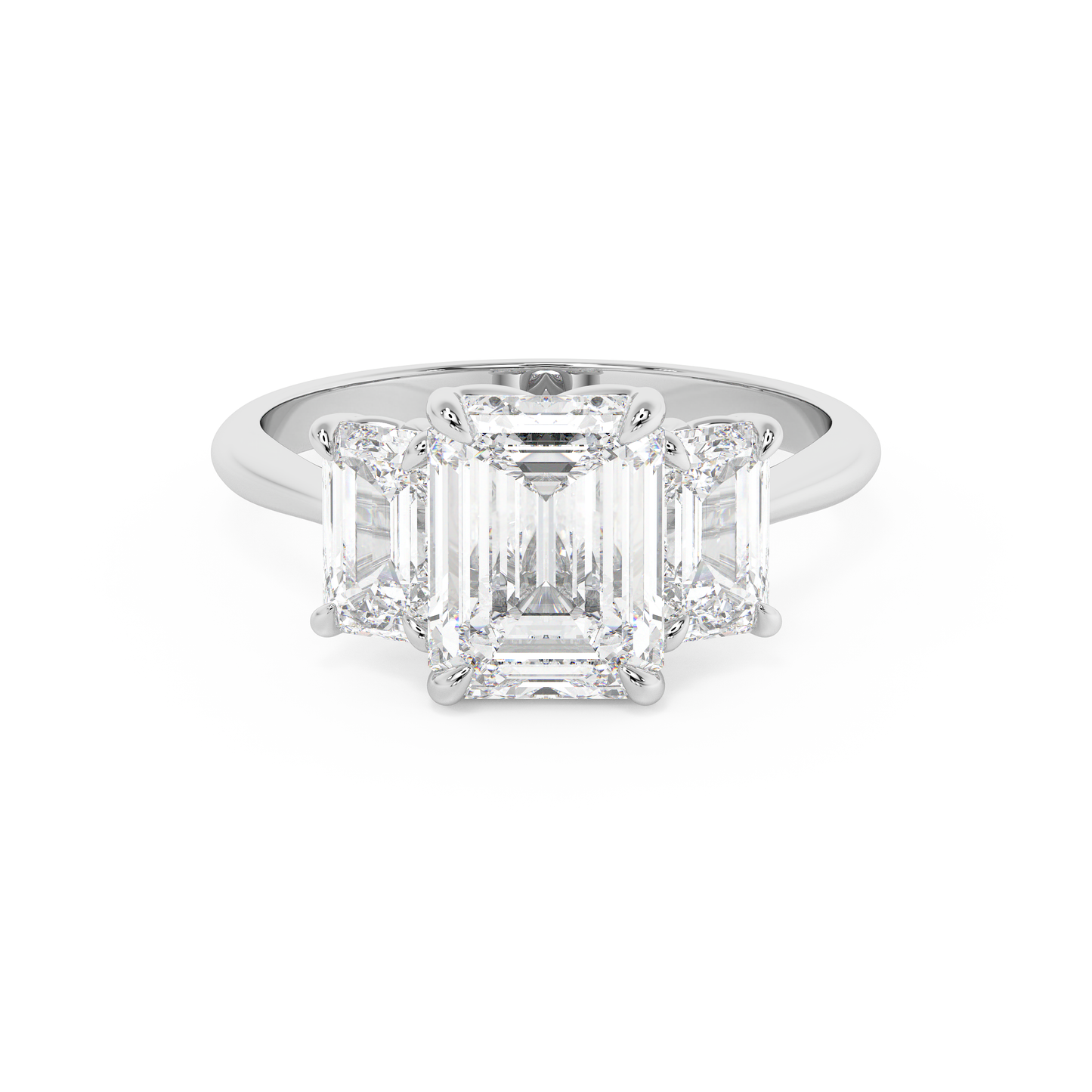 Emerald Solitaire Lab Grown Diamond Engagement Ring
