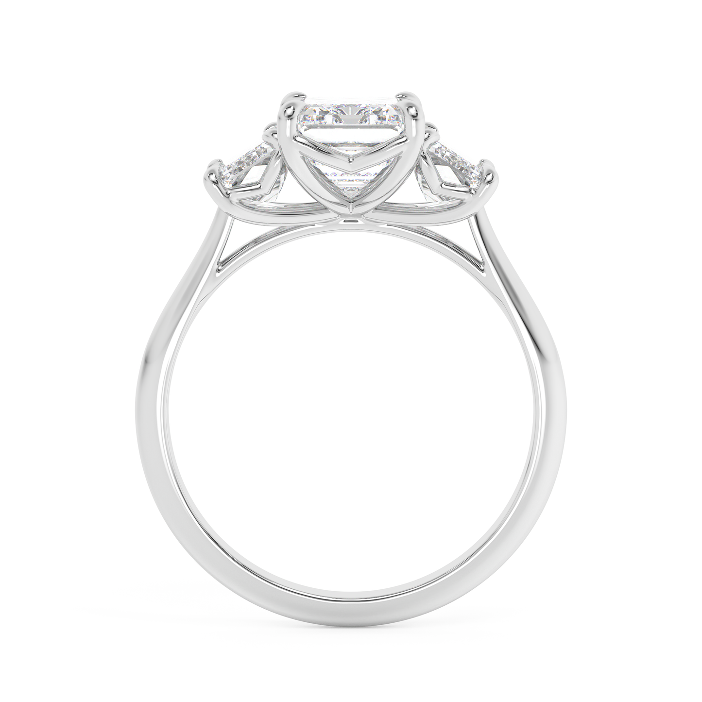Emerald Solitaire Lab Grown Diamond Engagement Ring