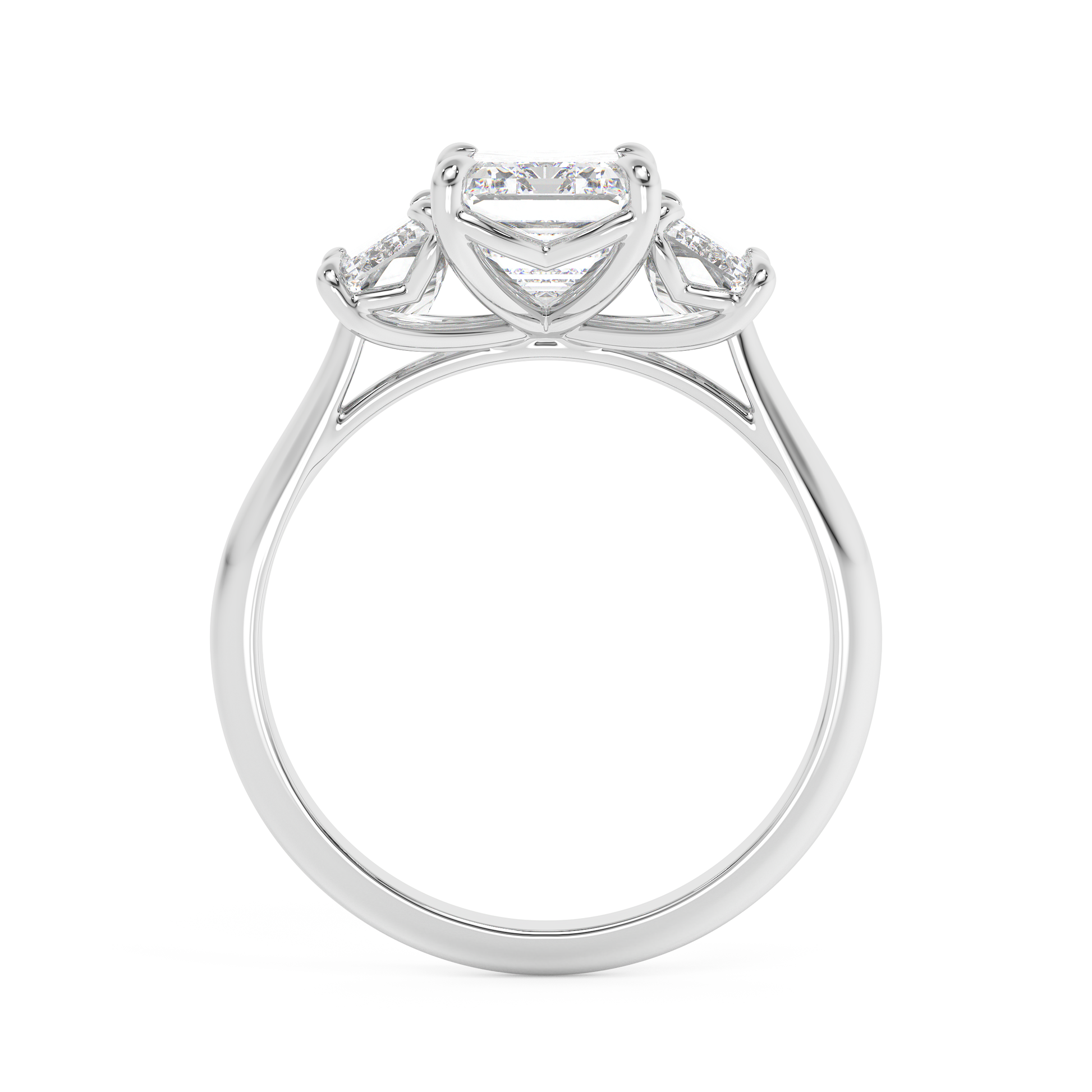 Emerald Solitaire Lab Grown Diamond Engagement Ring
