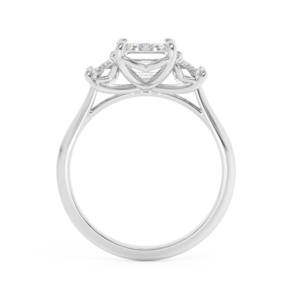 Emerald Solitaire Lab Grown Diamond Engagement Ring