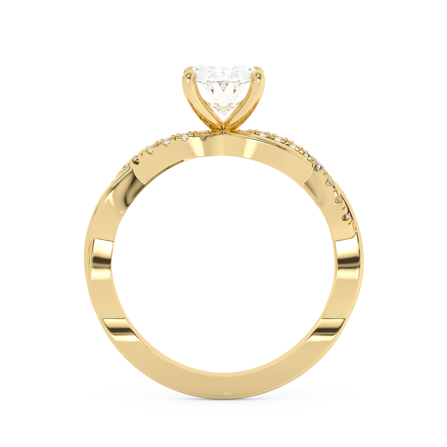 Emerald Solitaire Lab Grown Diamond Engagement Ring