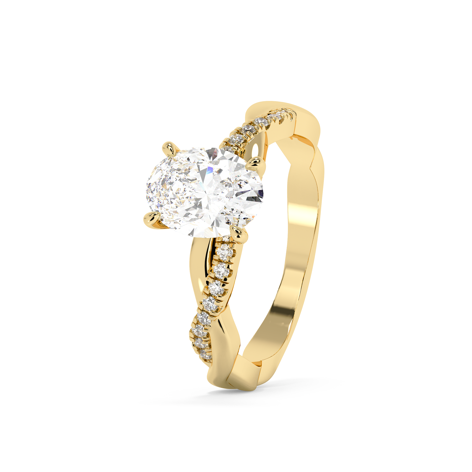Emerald Solitaire Lab Grown Diamond Engagement Ring