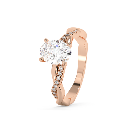 Emerald Solitaire Lab Grown Diamond Engagement Ring