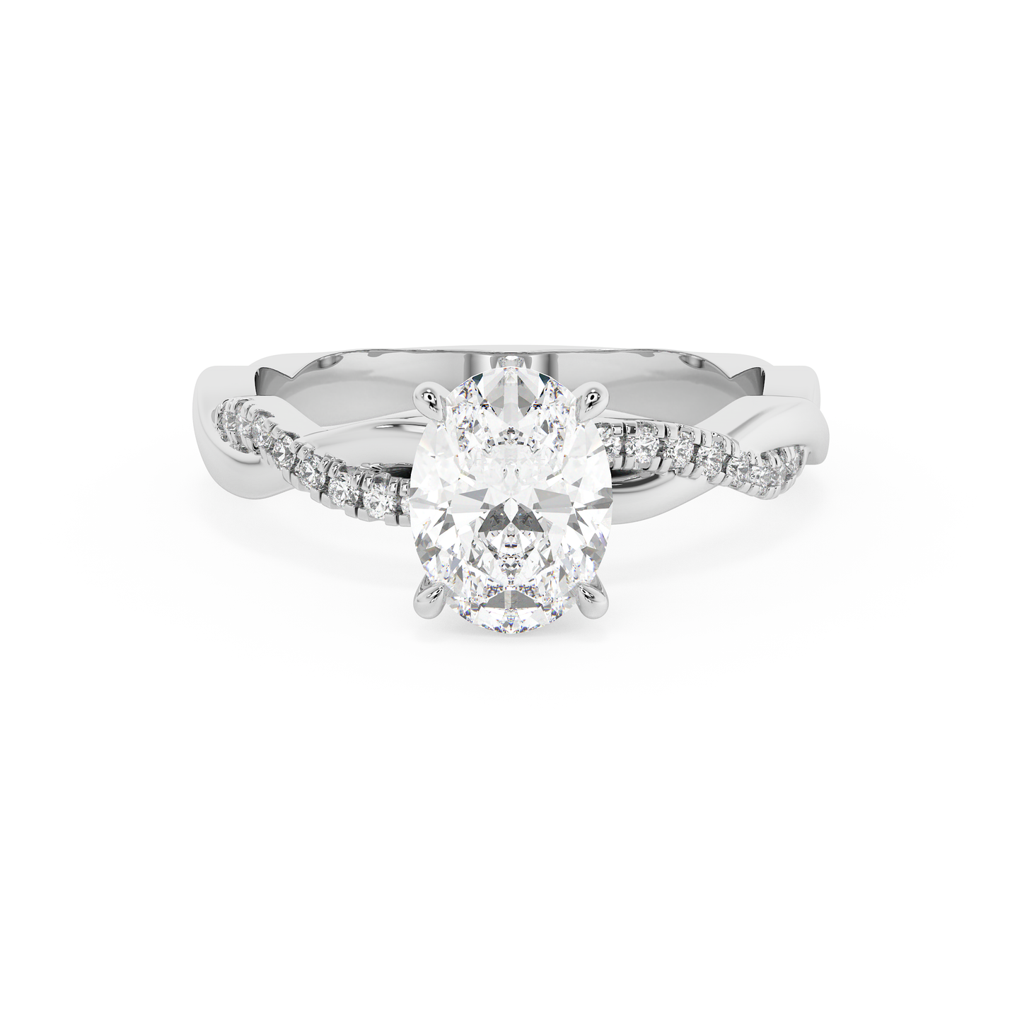 Emerald Solitaire Lab Grown Diamond Engagement Ring
