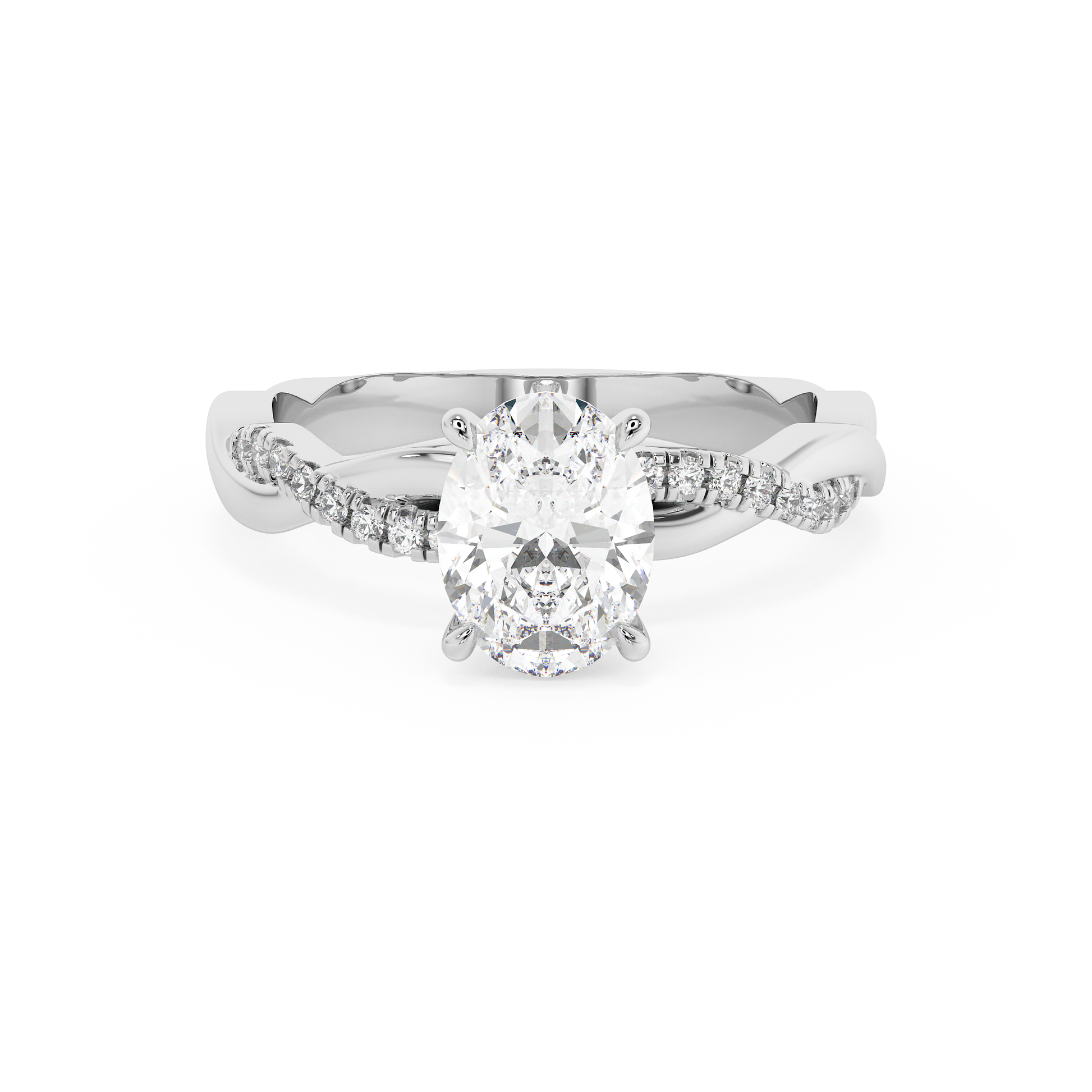 Emerald Solitaire Lab Grown Diamond Engagement Ring