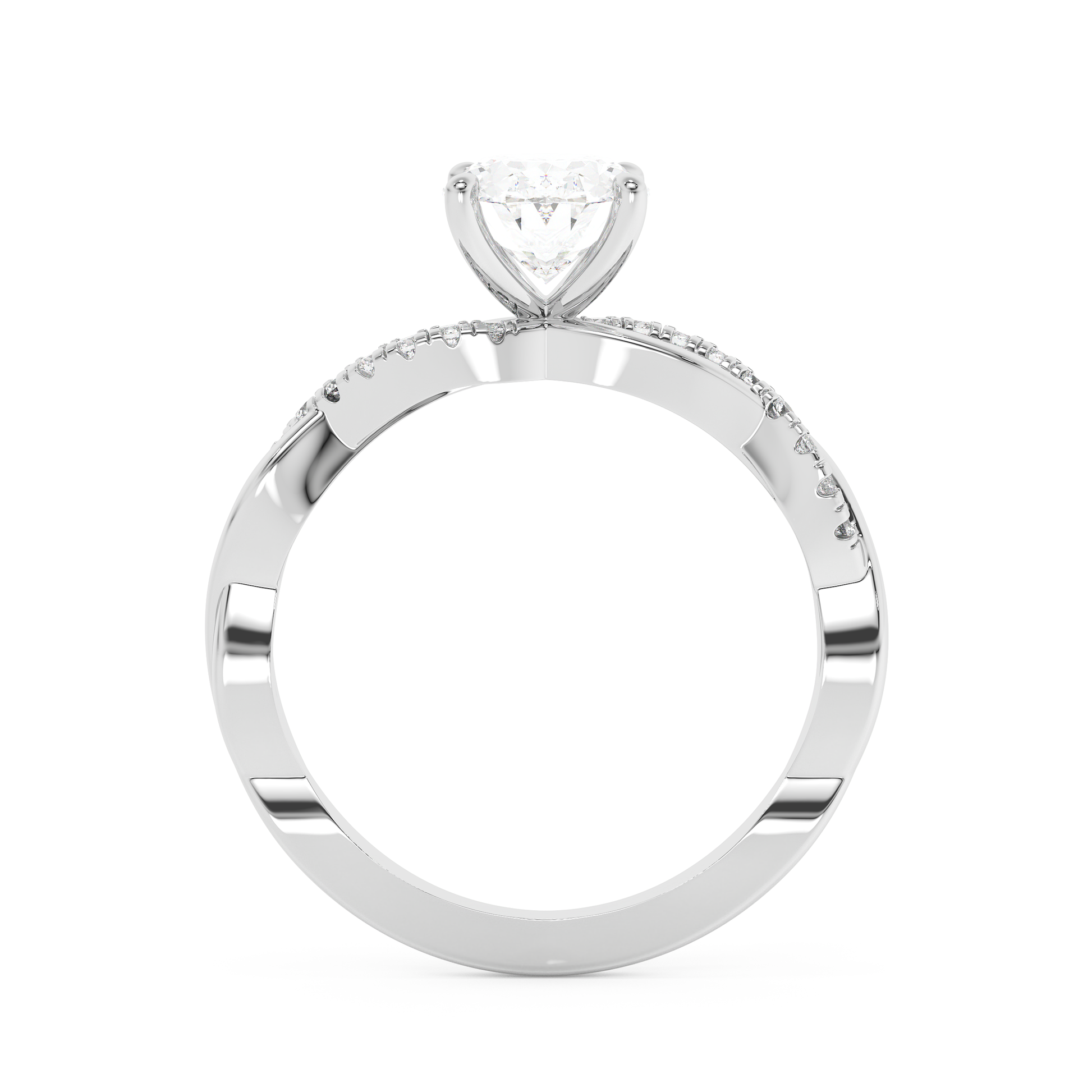 Emerald Solitaire Lab Grown Diamond Engagement Ring
