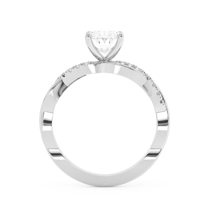 Emerald Solitaire Lab Grown Diamond Engagement Ring