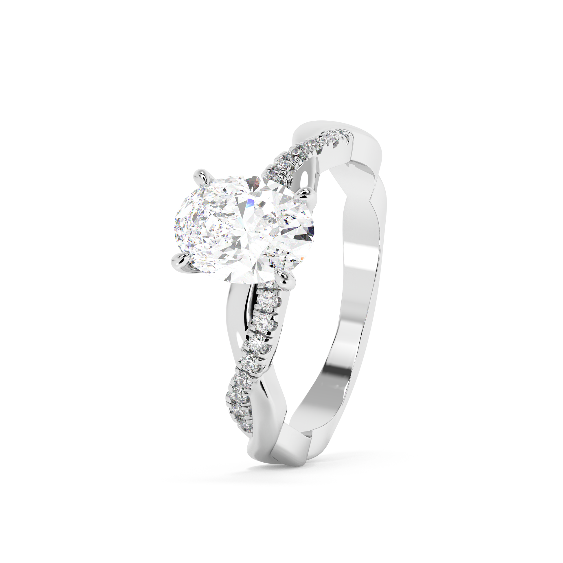 Emerald Solitaire Lab Grown Diamond Engagement Ring